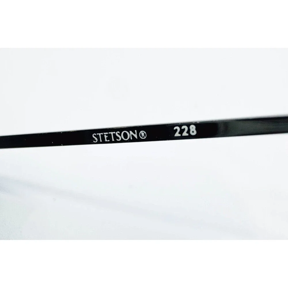 Zyloware Stetson 228 Eyeglasses Mens Black Metal Oval Half Rim 058 54-18-140
